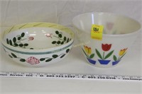 Fire King Tulip Bowl & Hand Painted Bowl