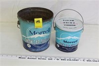 2 Morrel Vintage Tin Lard Cans