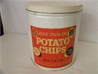 A & P Potatoe Chip Can: 9.5" Tall - Metal