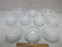HEAVY GLASS BOWLS AND PLATES