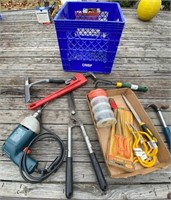 Hand & Garden Tools in Dairy Crate