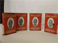 4 Prince Albert Cigarette Tins: 4.5" Tall /3" wide