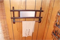 Antique Towel Holder with Mirror and a Spoon