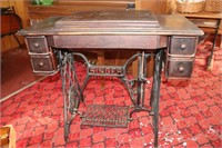 Antique Singer Sewing Machine with Cabinet