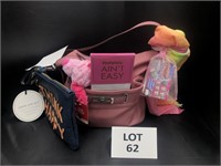 Pink Jaclyn Smith Leather Hobo Bag