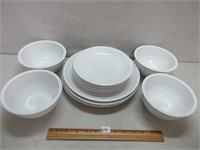 WHITE IRONSTONE BOWLS AND PLATES