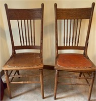 2 Pressed Wood Dining Chairs