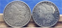 1879 & 1889 Morgan Silver Dollars