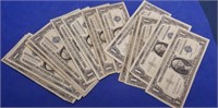 14 - 1957 One Dollar Silver Certificate Notes