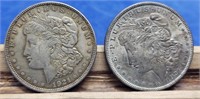2 - 1921 Morgan Silver Dollars