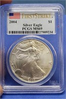 2004 slab Silver Eagle, PCGS MS69