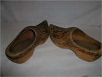 Wooden Shoes/Clogs: 10.5" Long 3.5" Wide