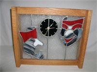 Stained Glass Clock15"wide/13"tall Works