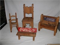 Wooden Furniture Mini: Coca Cola Wall Hanger 9"T