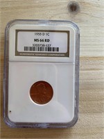Lincoln Cent 1955-D In NGC,