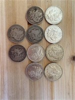 10 Morgan Silver Dollars, Common Dates and Mints