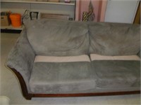 Suede Couch 90"w/40"deep/28" tall: Tear in Cushion