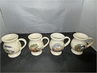Vintage 4 Piece Mugs
