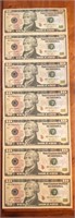 Seven $10 Star Notes, Consecutive Serial Numbers