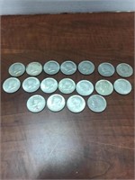 Group of 18 Kennedy half dollar coins