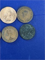 10 English Pennies-Various Dates