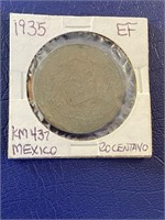 Mexican 20 Centavos, 1935 Very Good Condition