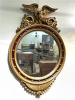 Miroir bombé cadre bois et décor composite