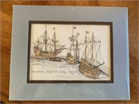 Matted Picture Of The Susan Constant, Godspeed &
