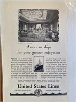 Magazine Ad For United States Lines