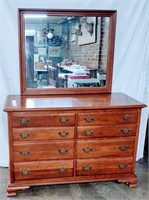 cherry dresser w/ eight drawers & mirror