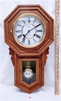 31 day regulator clock w/chimes/brass pendulm/key