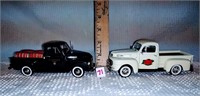 (2) small die-cast cars - 1960's Chevy & Ford