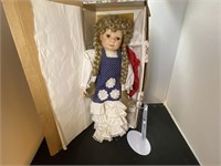Gustove Wolff 18" Porcelain Doll with Stand