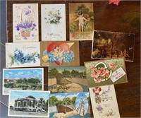 13 Post Cards: One French On Canvas In Small..
