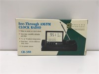 Battery Powered AM/FM Clock Radio - New