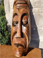 Hand carved wood wall hanging mask