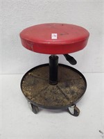 adjustable, roll around shop stool