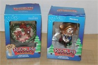 RUDOLPH THE RED-NOSED REINDEER GLASS ORNAMENTS