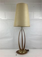 Lampe de table base MCM en bois et métal