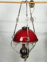 Lampe suspension vintage électrifié globe de verre