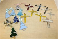 SELECTION OF STAIN GLASS ORNAMENTS