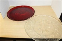 SELECTION OF GLASS SERVING TRAYS