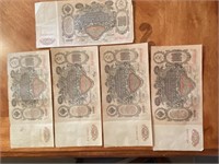 5 Large Russian Currency Series 1910