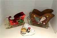 SELECTION OF METAL SLEIGHS AND MORE
