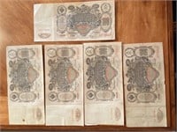 5 Large Russian Currency Series 1910