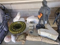 Statue, ashtray,  all items "as is" condition