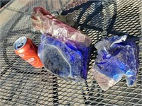 Shards of colored glass, cobalt