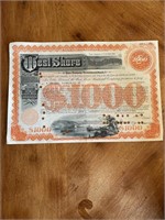 West Shore Railroad Company $1000 1/28/1944