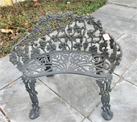 Cast metal patio bench - grape vine design
