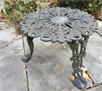 Cast metal patio table -